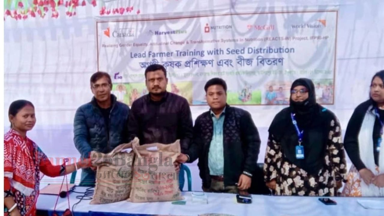 ঠাকুরগাঁওয়ে ১০০ কৃষকের মাঝে জিংক ধানের বীজ বিতরণ
