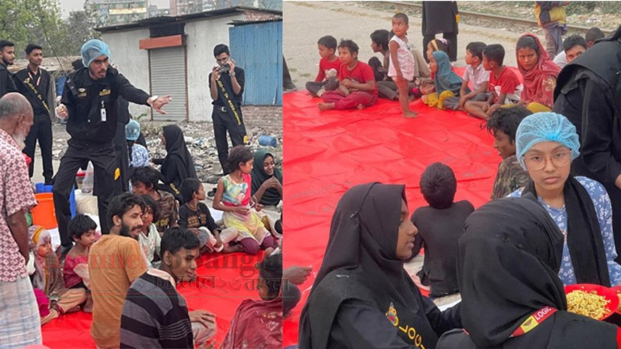 চাষাঢ়া রেল স্টেশনে সুবিধাবঞ্চিত ও পথচারীদের নিয়ে মুক্ত ইফতার