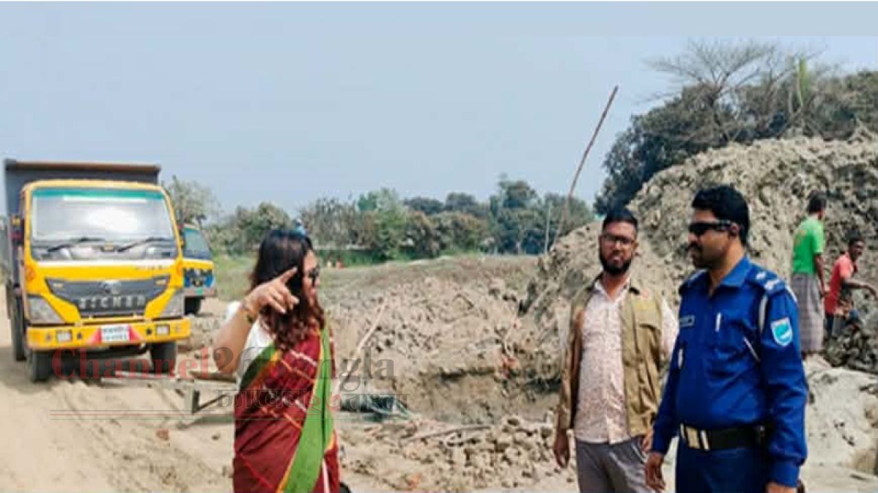 বন্দরে ফসলি জমির মাটি কাটার  অপরাধে লাখ টাকা জরিমানা  