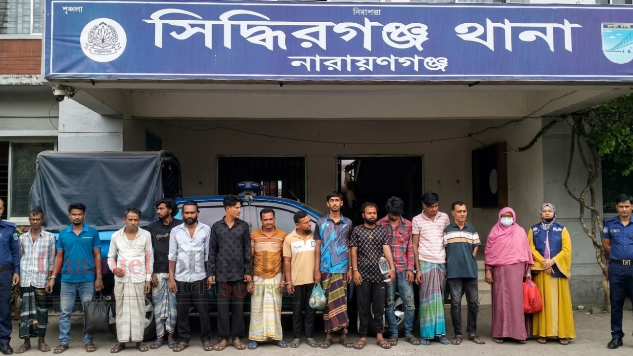সিদ্ধিরগঞ্জে পুলিশের অভিযান: হেরোইন ও গাঁজাসহ গ্রেফতার ১৫