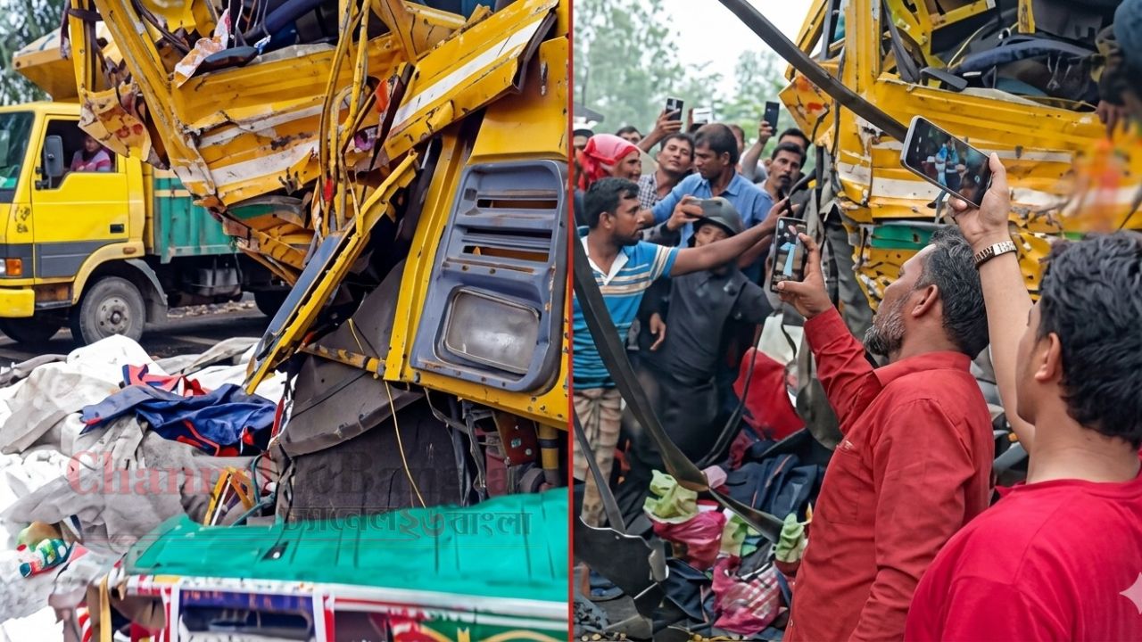 তারাগঞ্জে দুই ট্রাকের মুখোমুখি সংঘর্ষে দুই চালক নিহত