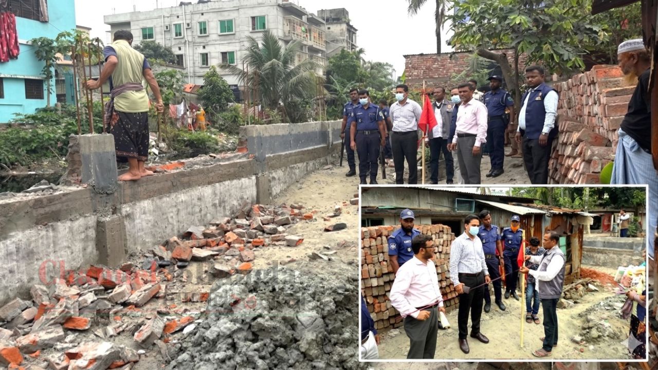 ফতুল্লায় খাল দখলমুক্ত করতে উচ্ছেদ অভিযান