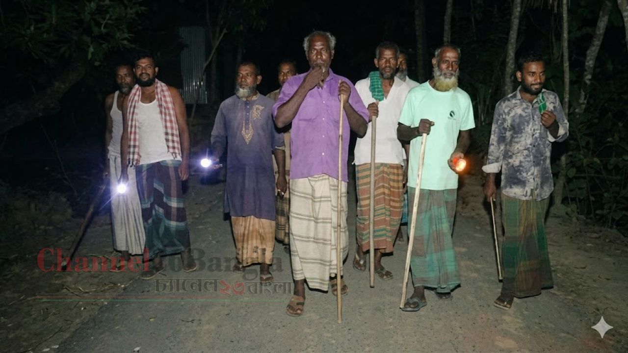 পাবনায় চোরের উপদ্রবে অতিষ্ঠ এলাকাবাসী পাহারায় গ্রামবাসী