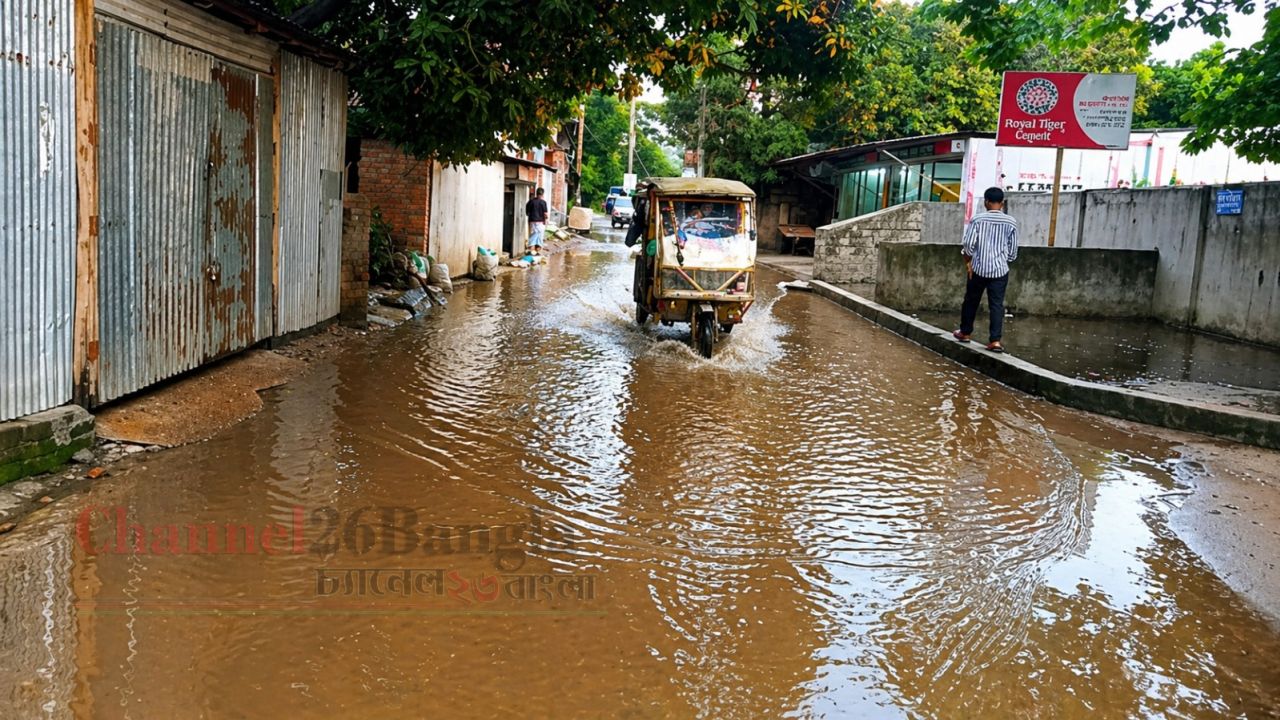 বন্দরে টানা বৃষ্টিতে নিম্নাঞ্চল প্লাবিত, কৃত্রিম বন্যায় জনজীবন বিপর্যস্ত