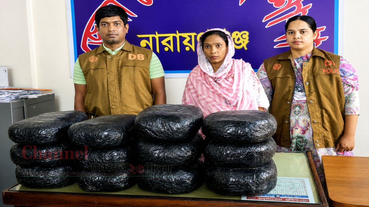 বন্দরে ৩০ কেজি গাঁজাসহ নারী মাদক কারবারি গ্রেপ্তার