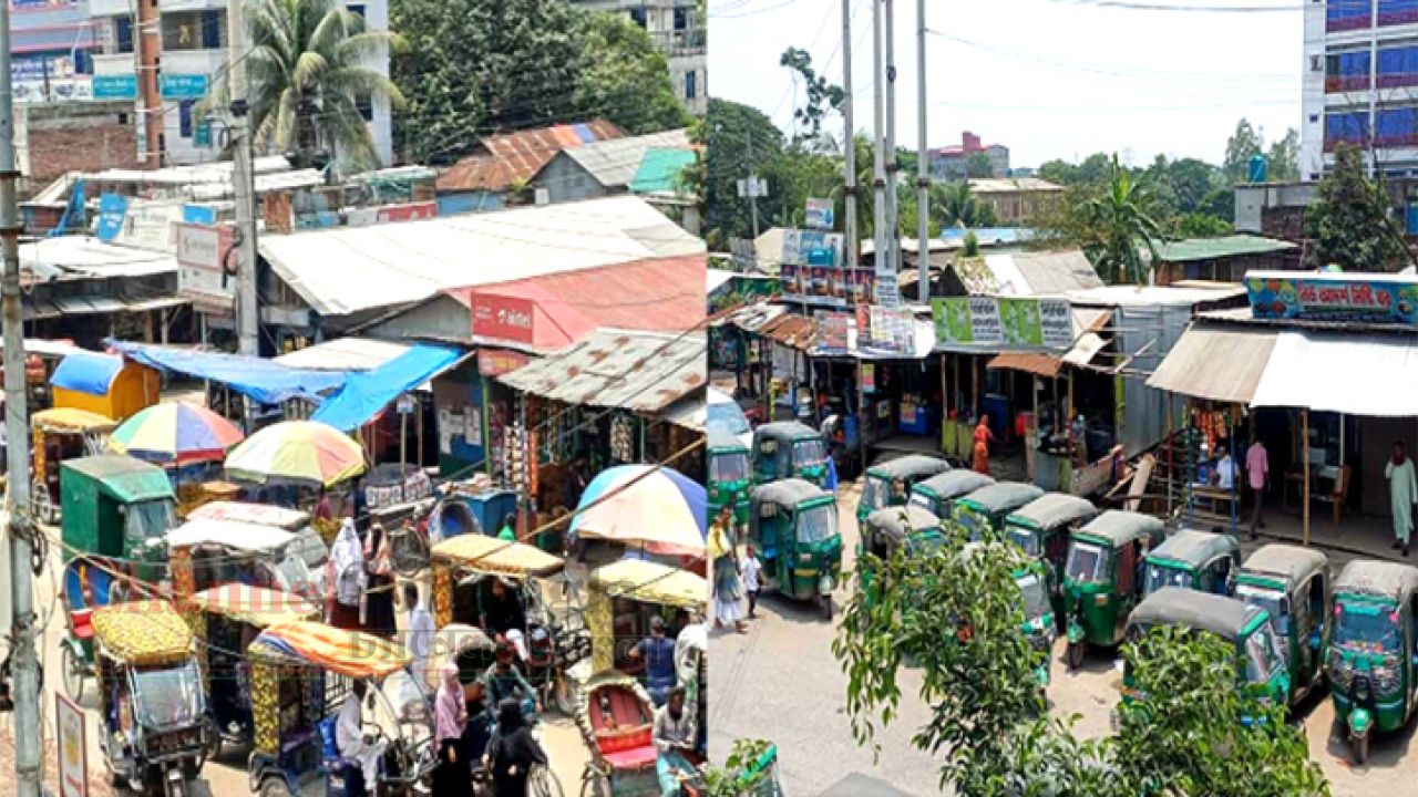 মদনপুর বাসস্ট্যান্ডে হকারদের কবজায় ফুটপাত: দুর্ভোগে পথচারী