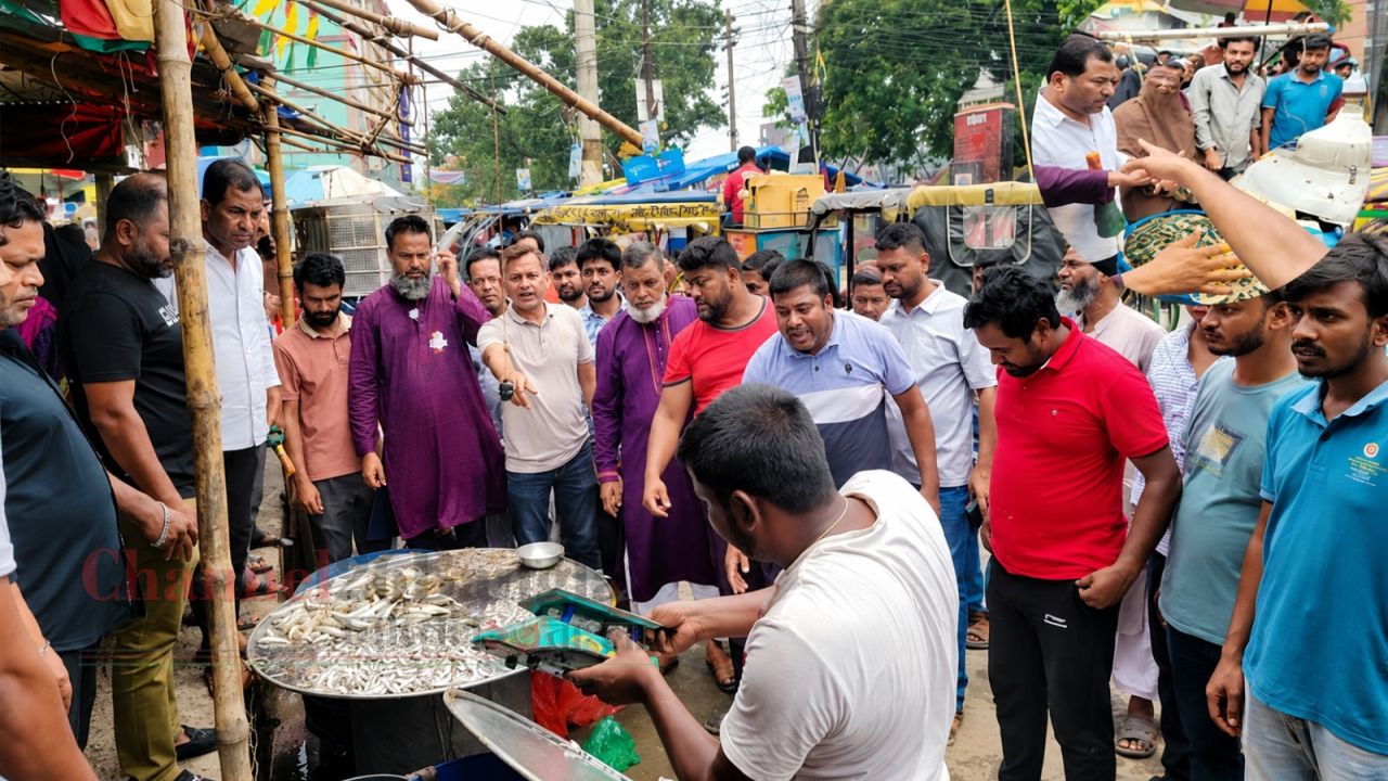 সিদ্ধিরগঞ্জে অবৈধ দোকান উচ্ছেদে বাধা হাতাহাতি