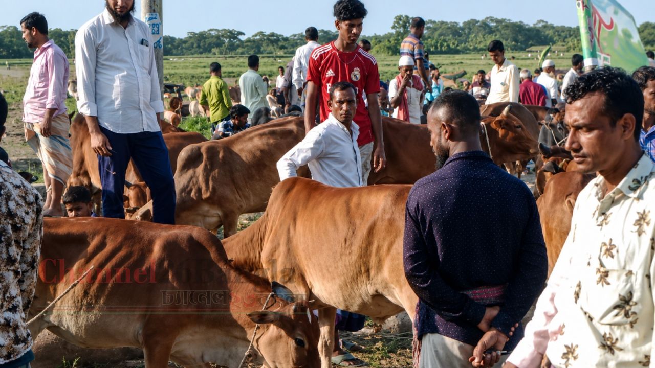 চরফ্যাশনে কোরবানির পশুর হাট জমে উঠেছে