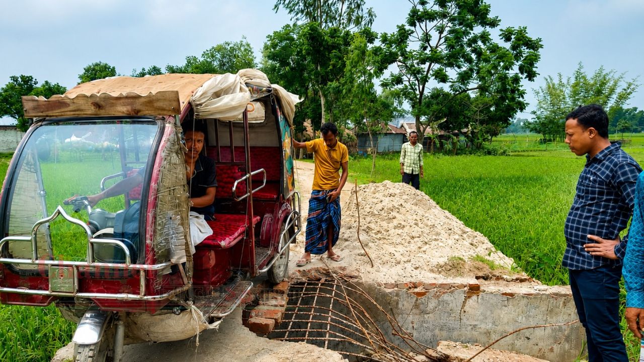 জলঢাকায় কালভার্ট বিকল: চরম ভোগান্তিতে হাজারো মানুষ