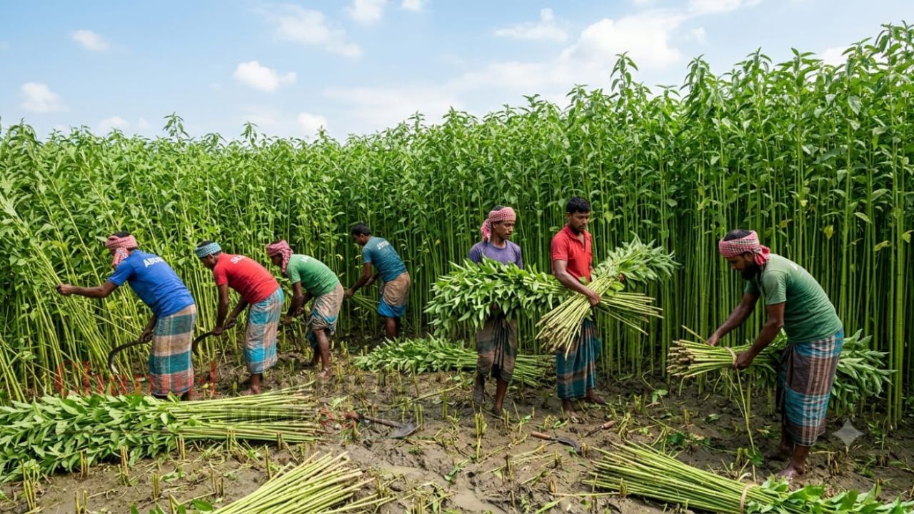 সাঁথিয়ায় পাট কাটা মৌসুম শুরু ব্যস্ত সময় পার করছেন কৃষকরা