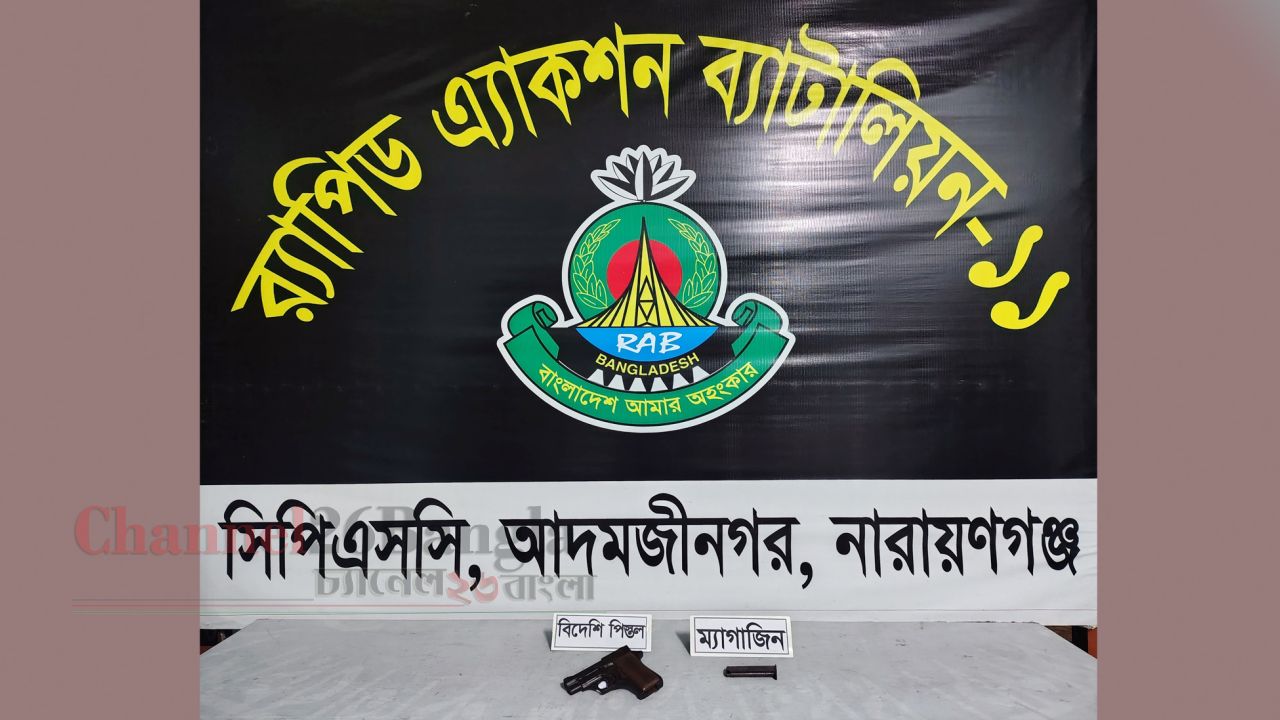 সোনারগাঁয়ে ঝোপের ভেতর মিলল বিদেশি পিস্তল