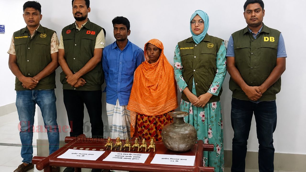 ঠাকুরগাঁওয়ে সোনার মূর্তি বিক্রির নামে প্রতারণা: ভাই-বোন গ্রেপ্তার