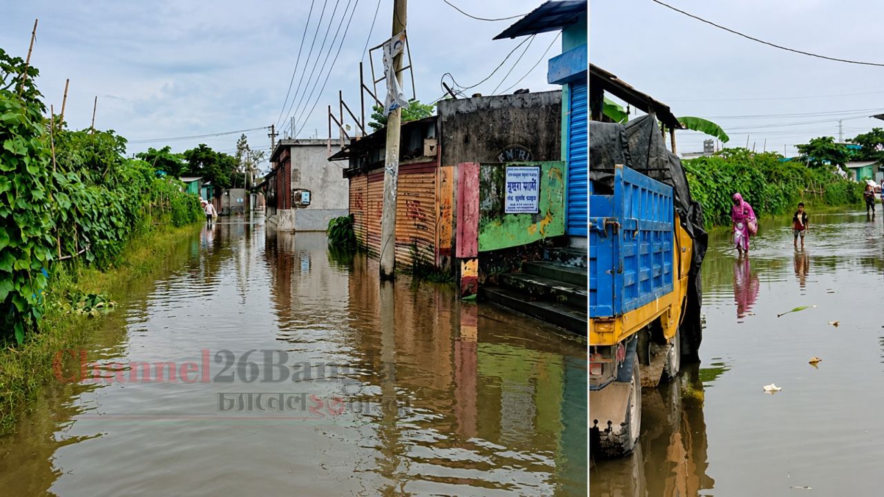 রূপগঞ্জে জলাবদ্ধতায় লক্ষাধিক মানুষ পানিবন্দি বাড়ছে রোগবালাই