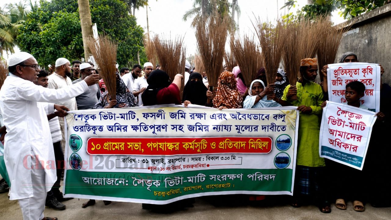 রূপগঞ্জে পৈতৃক ভিটা-মাটি রক্ষায় ১০ গ্রামের মানুষের প্রতিবাদ সভা ও গণস্বাক্ষর