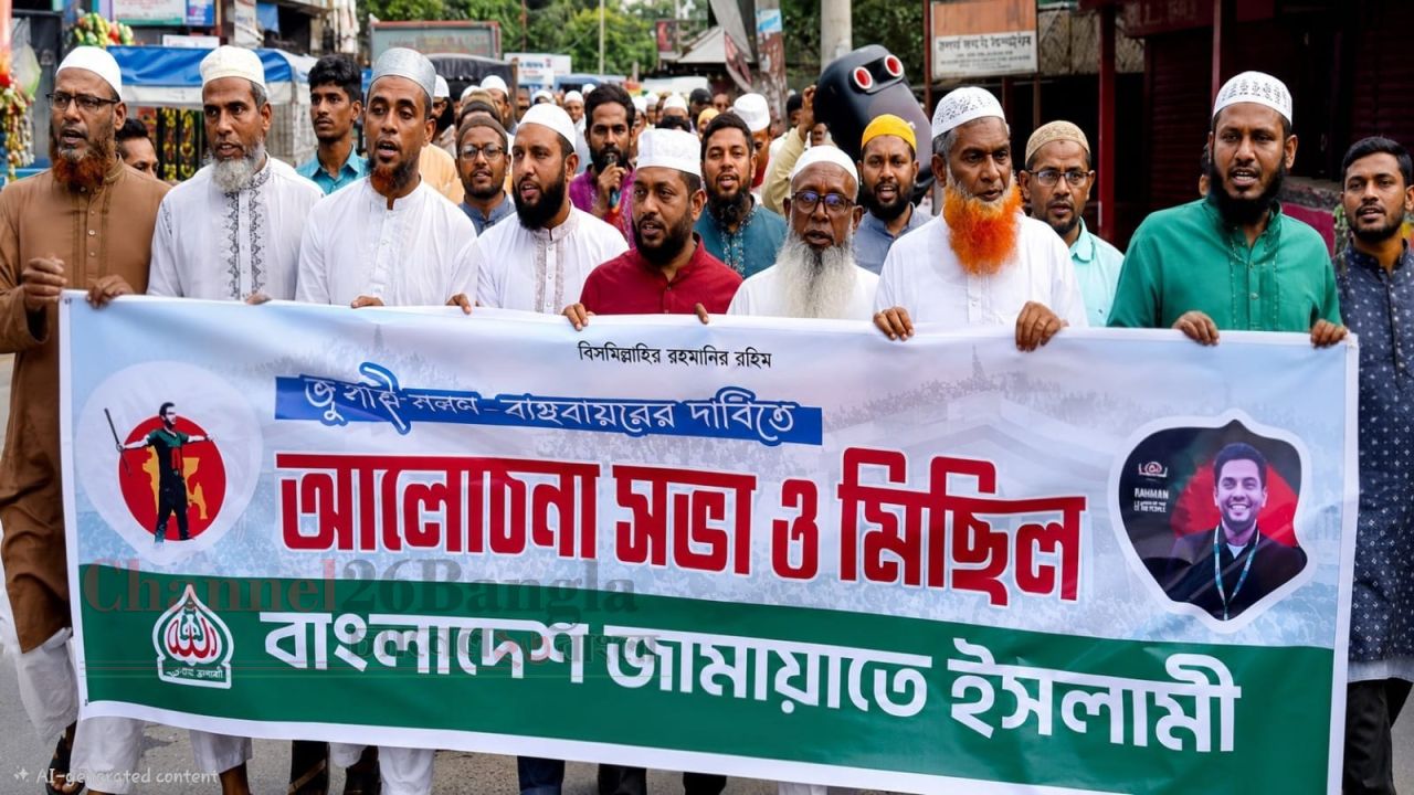 রূপগঞ্জে জুলাই সনদ বাস্তবায়নের দাবিতে জামায়াতের বিক্ষোভ