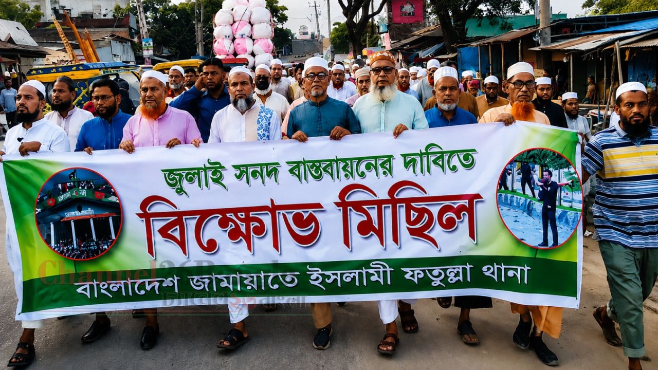 ফতুল্লায় জামায়াতের সমাবেশ ও গণমিছিল: জুলাই সনদ বাস্তবায়নের দাবি