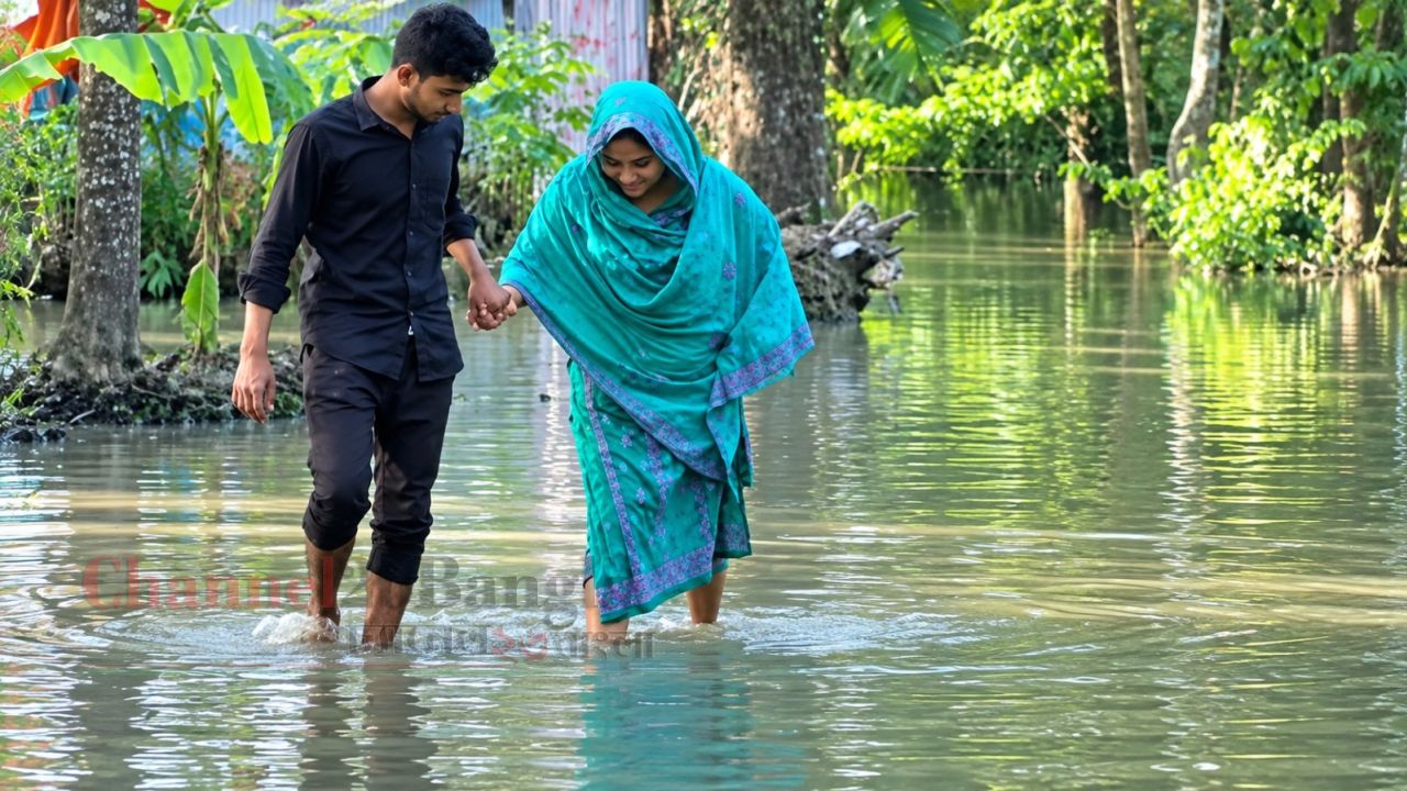 চরফ্যাশনে কালভার্ট ও ড্রেনেজ না থাকায় পানির নিচে ২ হাজার পরিবার