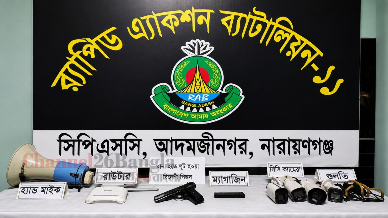 ফতুল্লায় গণঅভ্যুত্থানে থানা থেকে লুট হওয়া পিস্তল ও সরঞ্জাম উদ্ধার